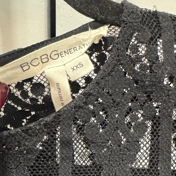 BCBGeneration Elegant Black Lace Top - Picture 2 of 3